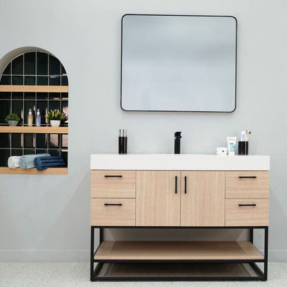 Solana Natural Oak 48" Bathroom Cabinet