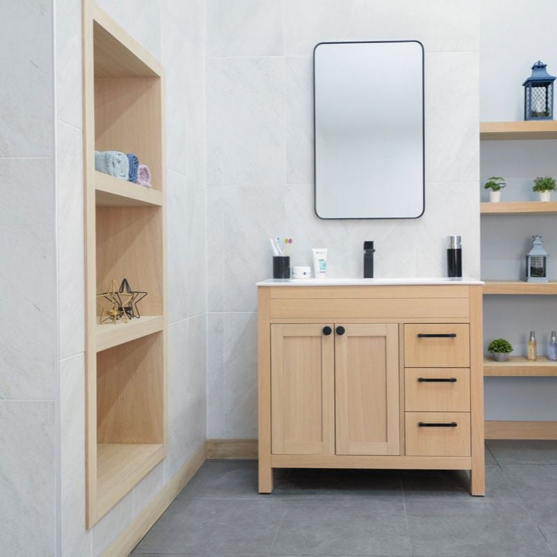 Aria Natural Oak 36" Bathroom Cabinet