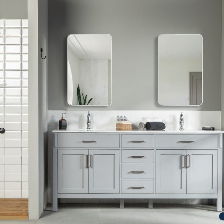 Fawna 72" Gray Double Bowls Bathroom Cabinet