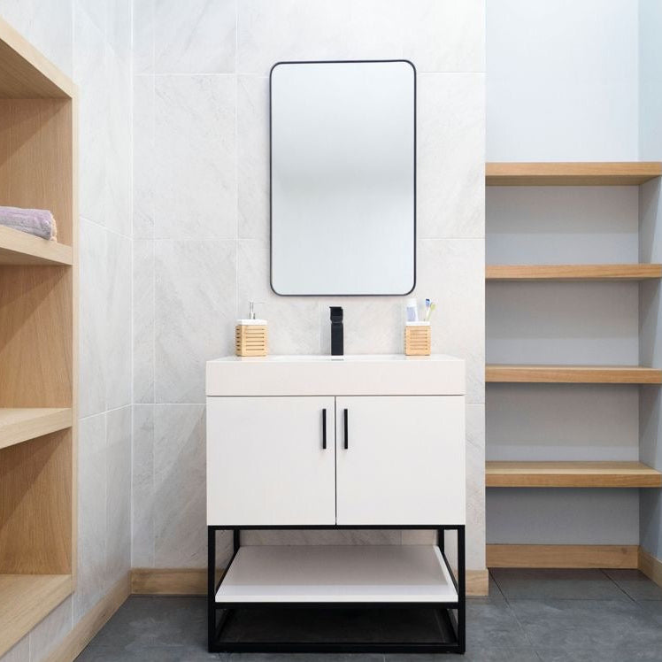 Solana White 30" Bathroom Cabinet
