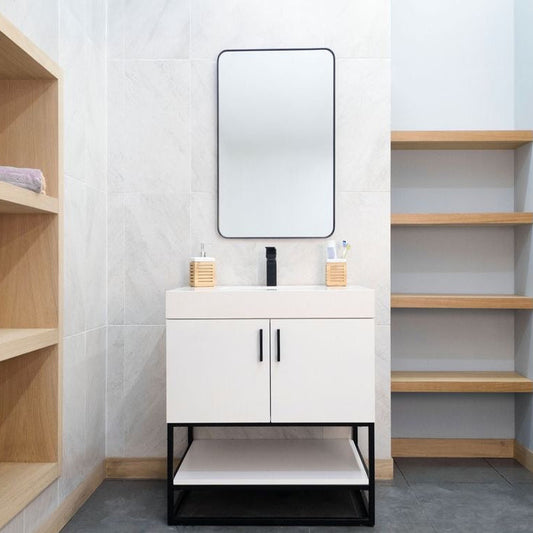 Solana White 30" Bathroom Cabinet