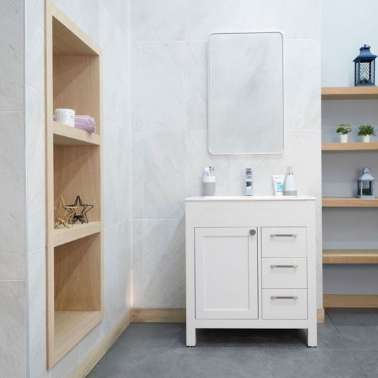 Aria White 30" Bathroom Cabinet