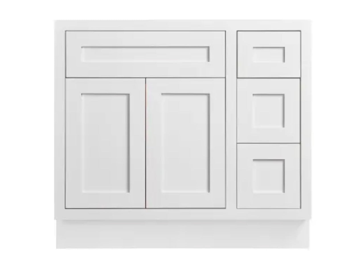 Maplevilles Cabinetry 36" Single Free Standing Vanity Cabinet Only - Less Vanity Top