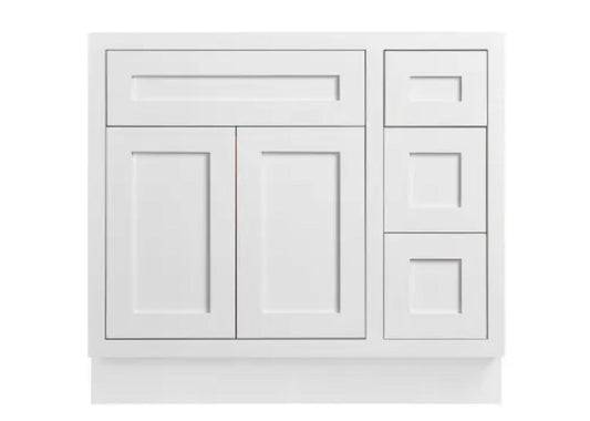 Maplevilles Cabinetry 36" Single Free Standing Vanity Cabinet Only - Less Vanity Top
