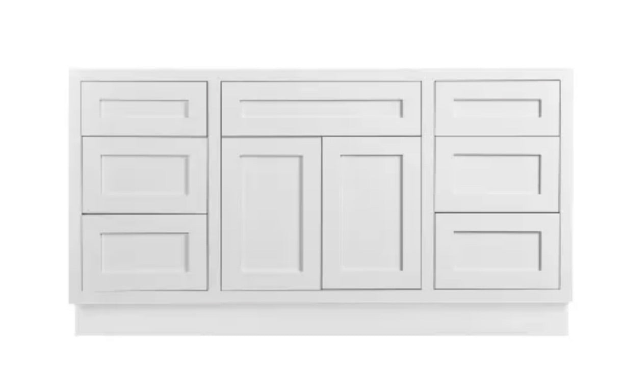 Maplevilles Cabinetry 60" Single Free Standing Vanity Cabinet Only - Less Vanity Top