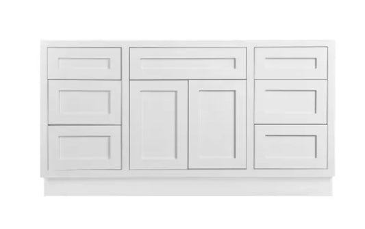 Maplevilles Cabinetry 60" Single Free Standing Vanity Cabinet Only - Less Vanity Top