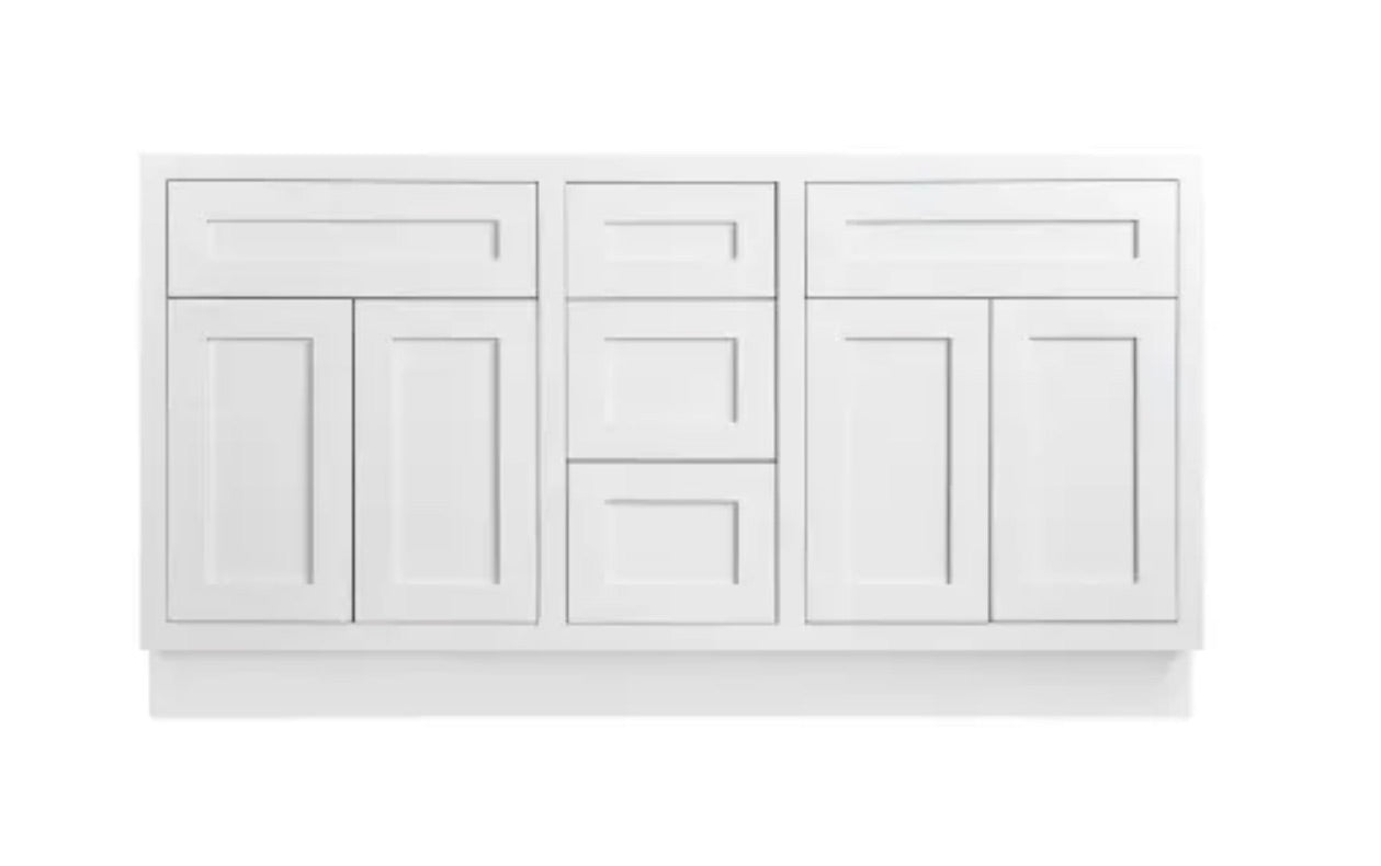 Maplevilles Cabinetry 60" Double Free Standing Vanity Cabinet Only - Less Vanity Top