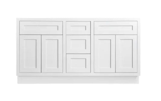 Maplevilles Cabinetry 60" Double Free Standing Vanity Cabinet Only - Less Vanity Top