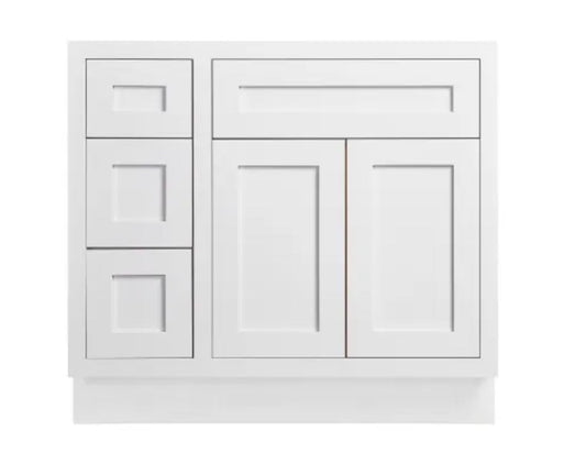 Maplevilles Cabinetry 36" Single Free Standing Vanity Cabinet Only - Less Vanity Top