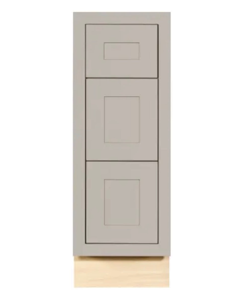 Maplevilles Cabinetry Inset 12" Wide x 35" Tall Base Cabinet with Triple Drawers