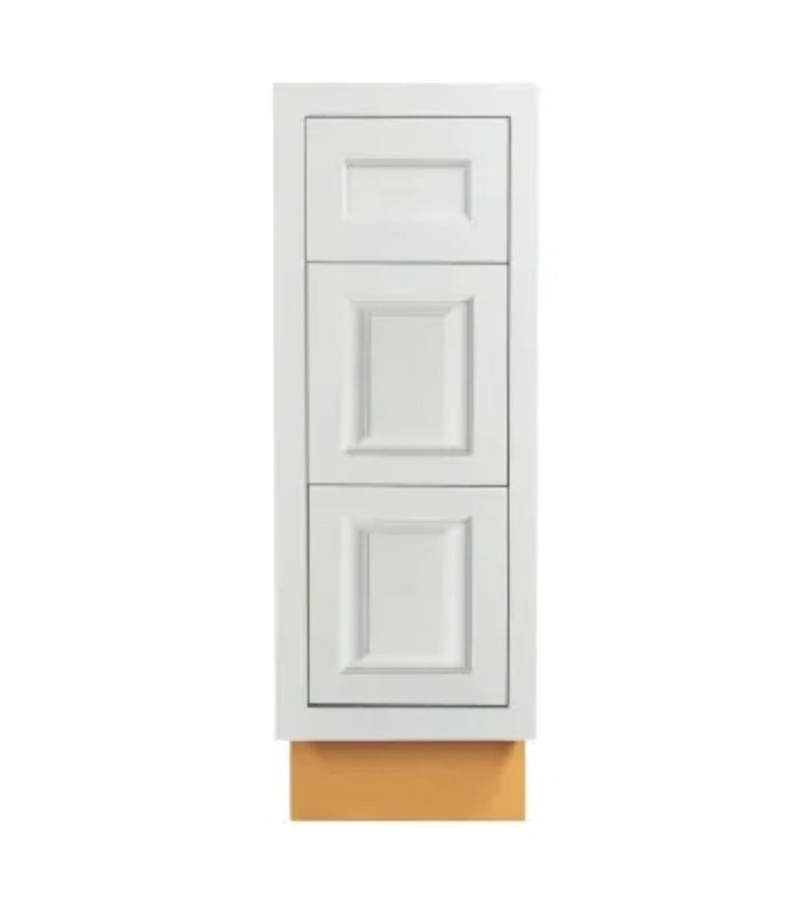Maplevilles Cabinetry Inset 12" Wide x 35" Tall Base Cabinet with Triple Drawers