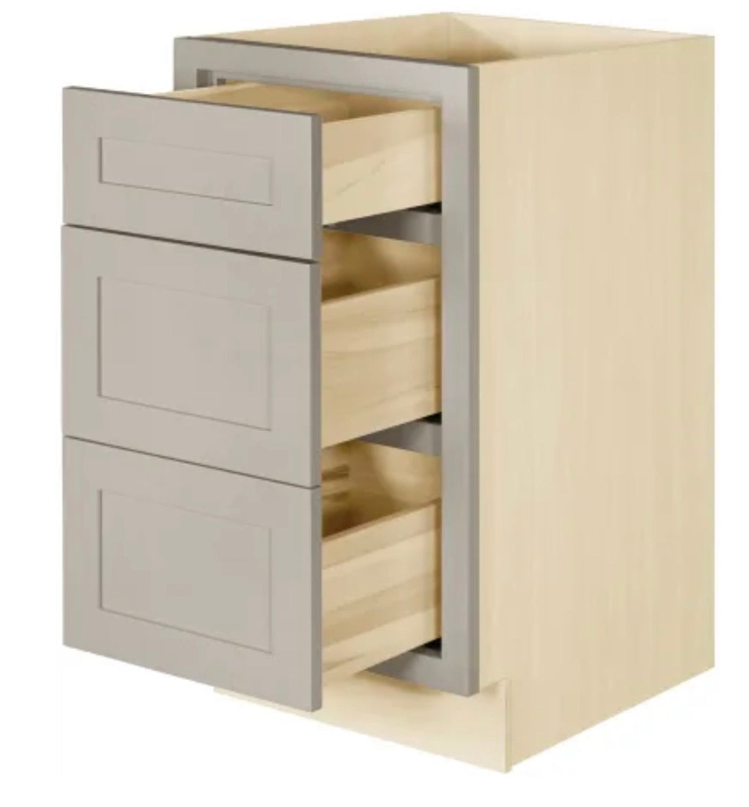 Maplevilles Cabinetry Inset 18" Wide x 35" Tall Base Cabinet with Triple Drawers