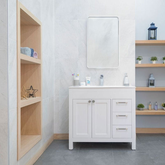 Aria White 36" Bathroom Cabinet