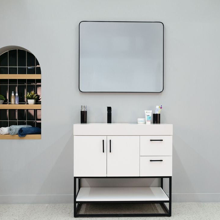 Solana White 36" Bathroom Cabinet