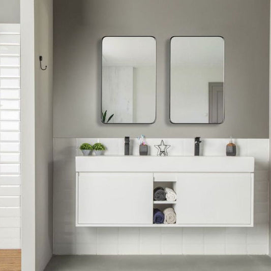 Gala 60" White Double Bowls Bathroom Cabinet