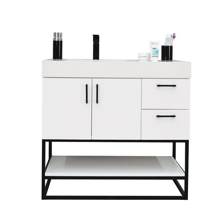 Solana White 36" Bathroom Cabinet