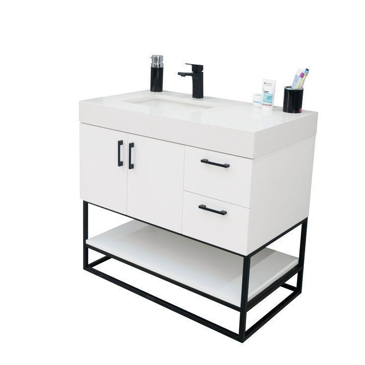 Solana White 36" Bathroom Cabinet
