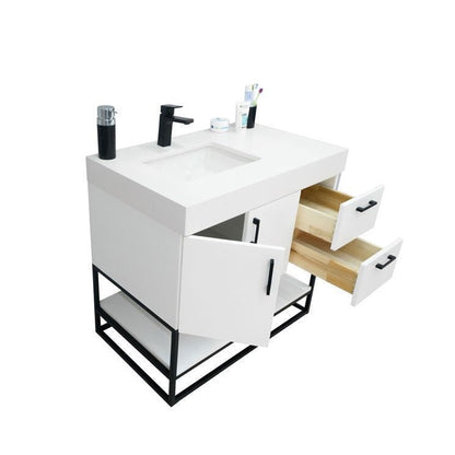 Solana White 36" Bathroom Cabinet