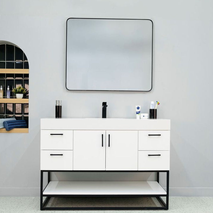 Solana White 48" Bathroom Cabinet