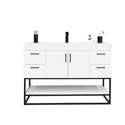 Solana White 48" Bathroom Cabinet