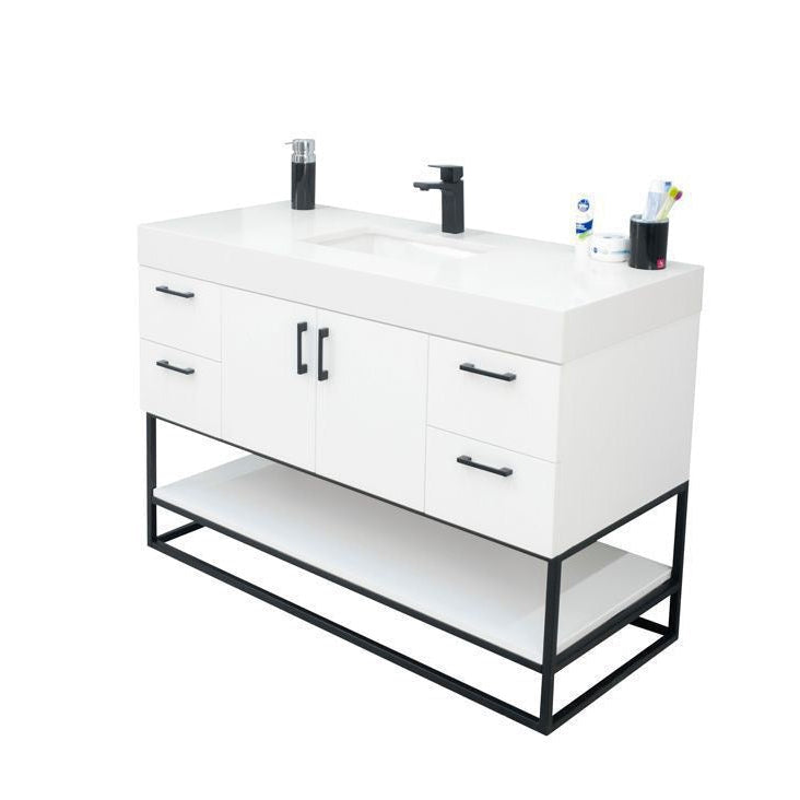 Solana White 48" Bathroom Cabinet