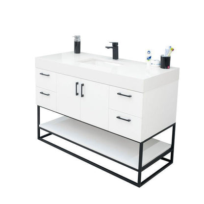 Solana White 48" Bathroom Cabinet
