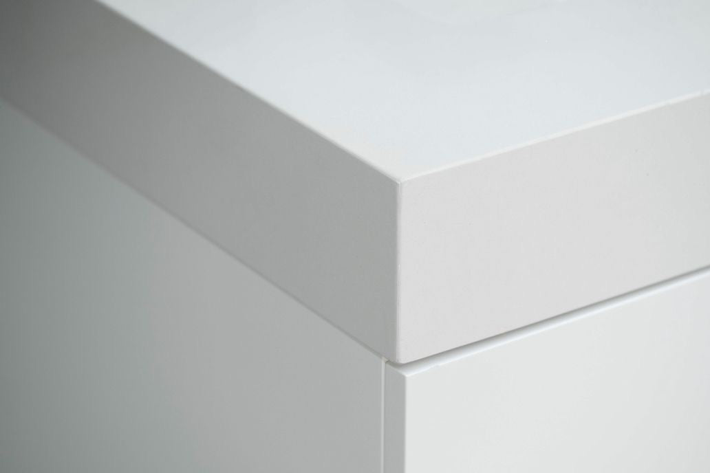 Solana White 60" Double Bowls Bathroom Cabinet