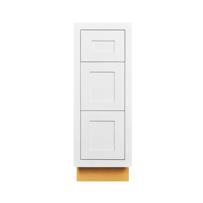 Maplevilles Cabinetry Inset 12" Wide x 35" Tall Base Cabinet with Triple Drawers