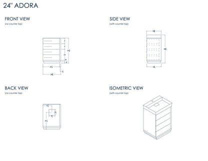 Adora 24" White Bathroom Cabinet