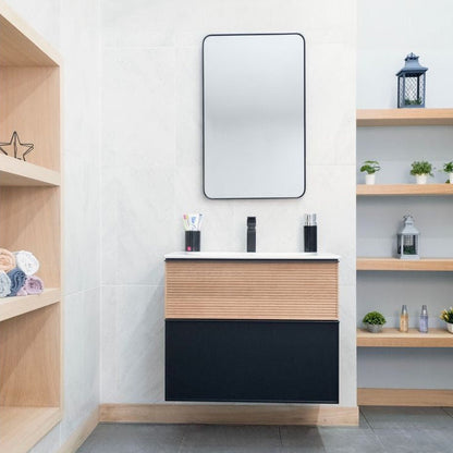 Ravello Natural Black 24" Bathroom Cabinet