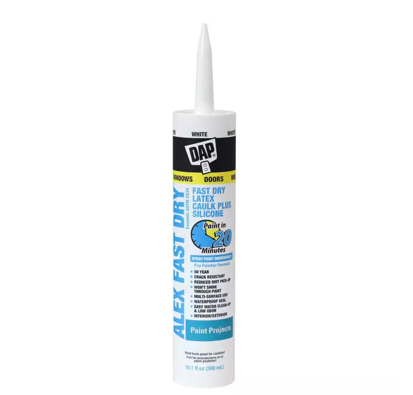 Alex Fast Dry 10.1 oz. White Acrylic Latex Plus Silicone Caulk