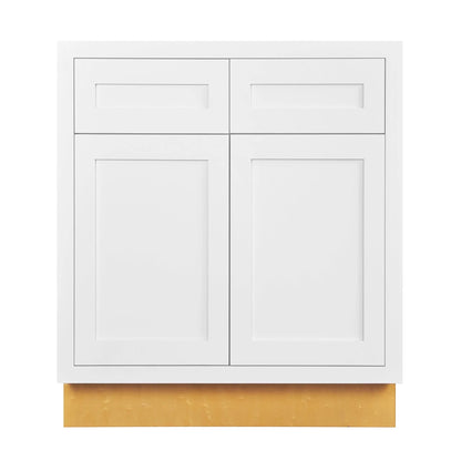 Maplevilles Cabinetry Inset 30" Wide x 35" Tall Double Door Base Cabinet with Double Drawers