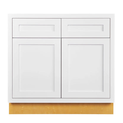 Maplevilles Cabinetry Inset 33" Wide x 35" Tall Double Door Base Cabinet with Double Drawers