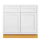 Maplevilles Cabinetry Inset 33" Wide x 35" Tall Double Door Base Cabinet with Double Drawers