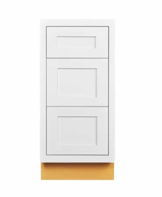 Maplevilles Cabinetry Inset 15" Wide x 35" Tall Base Cabinet with Triple Drawers