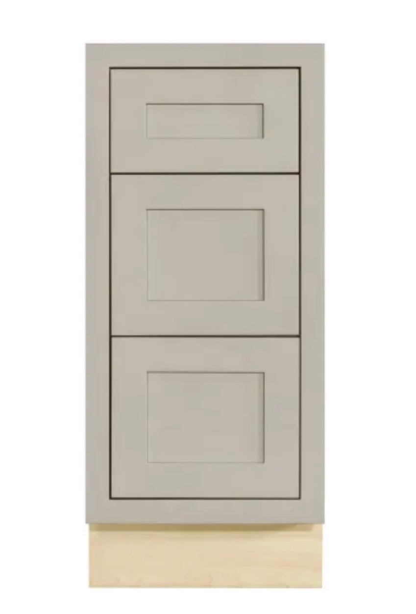 Maplevilles Cabinetry Inset 15" Wide x 35" Tall Base Cabinet with Triple Drawers