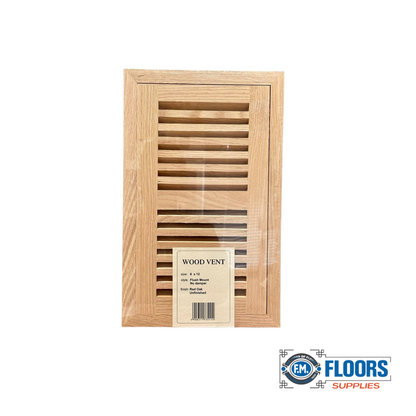 Wood Vent Flush Mount Red Oak No Damper Unfinished