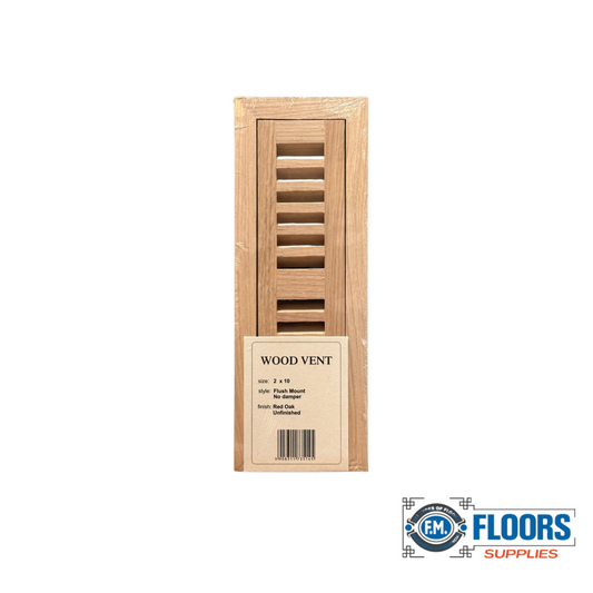 Wood Vent Flush Mount Red Oak No Damper Unfinished