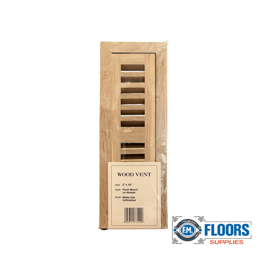 Wood Vent Flush Mount White Oak No Damper Unfinished