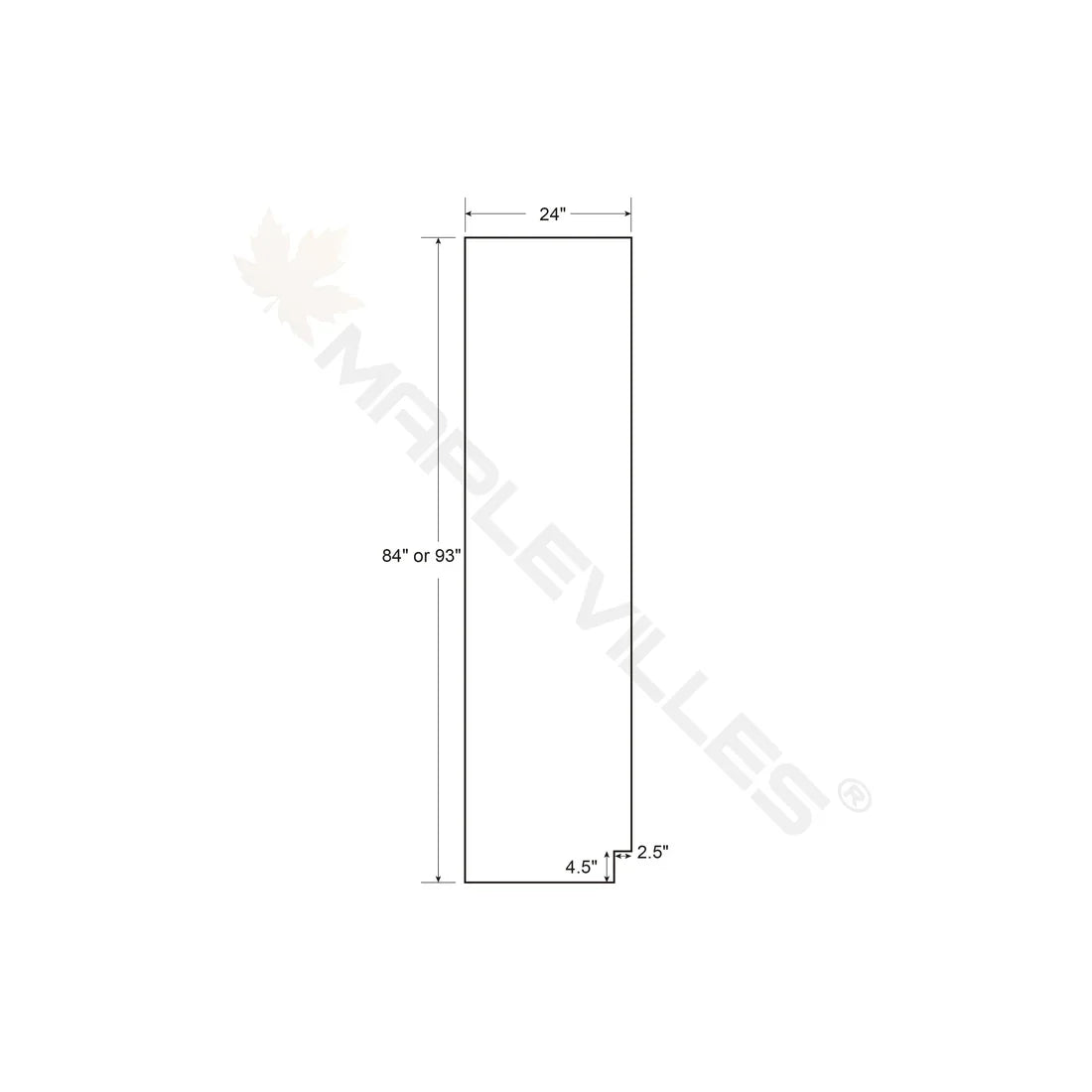 Maplevilles Cabinetry Inset 24" Wide x 93" Tall 4 Door Tall or Pantry Cabinet