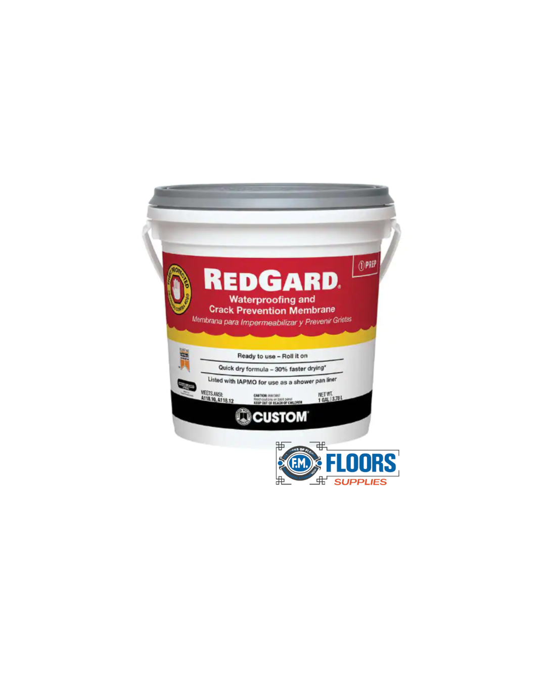 Custom Building Products RedGard 1 Gal. Waterproofing and Crack Prevention Membrane (UPC 010186771502) | FM FLOORS SUPPLIES
