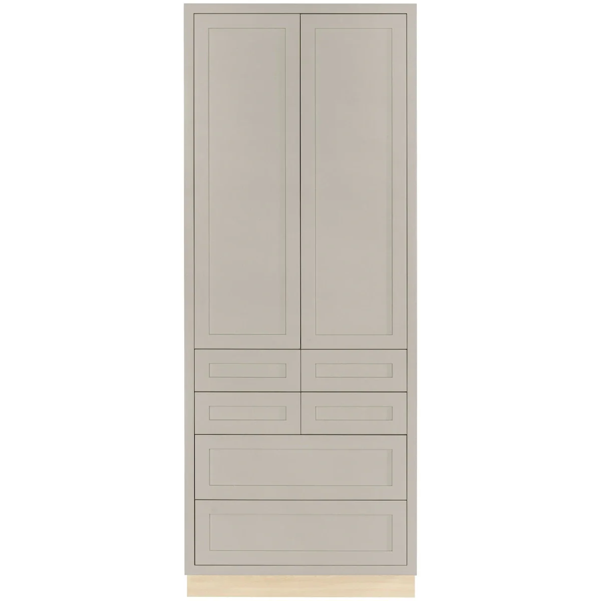 Maplevilles Cabinetry Inset 36" Wide x 93" Tall Double Door Tall or Pantry Cabinet with 6 Drawers