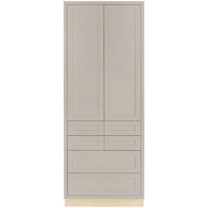 Maplevilles Cabinetry Inset 36" Wide x 93" Tall Double Door Tall or Pantry Cabinet with 6 Drawers