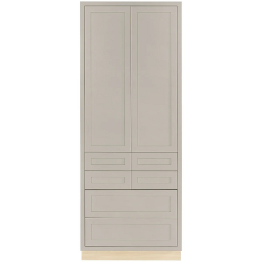 Maplevilles Cabinetry Inset 36" Wide x 93" Tall Double Door Tall or Pantry Cabinet with 6 Drawers